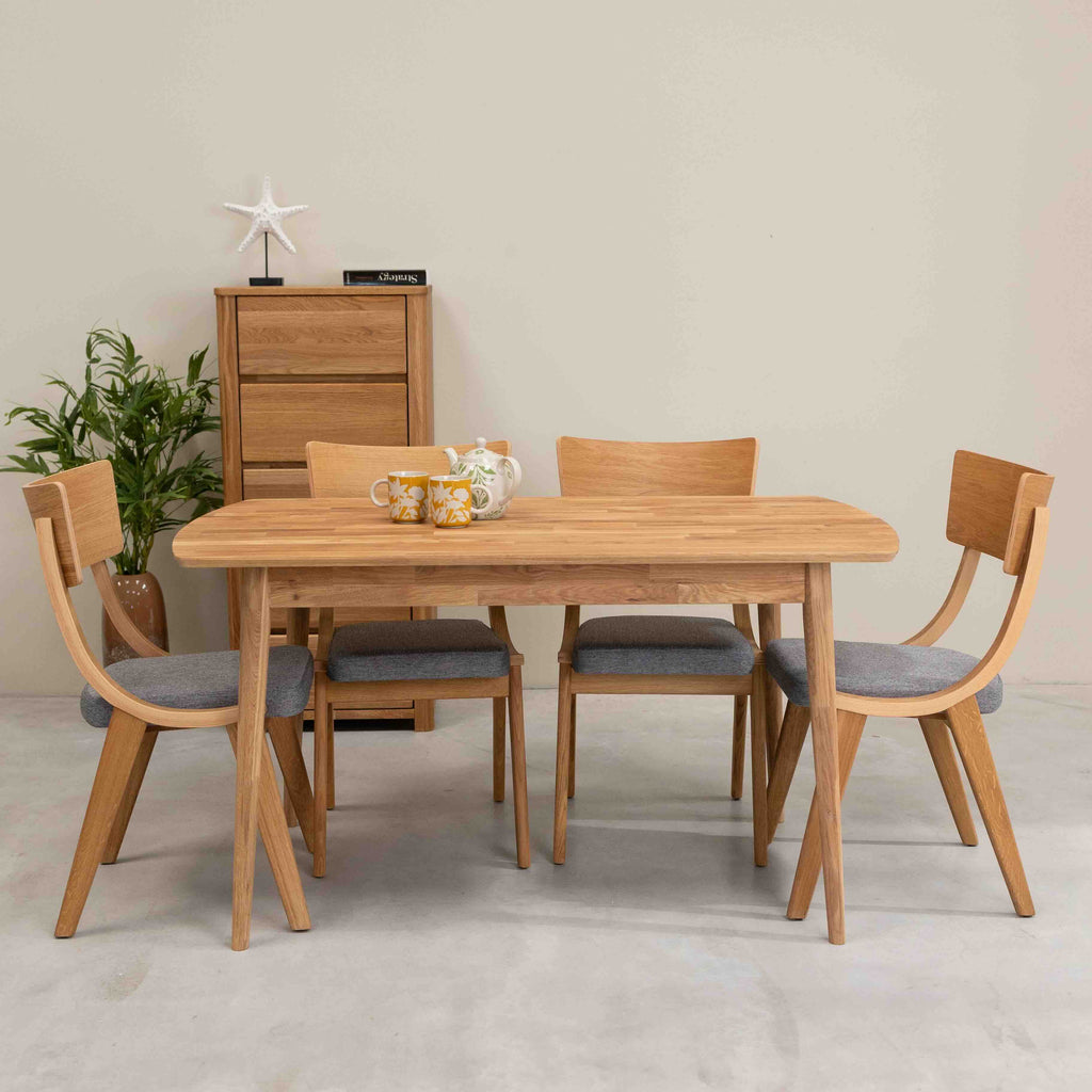 Roble.Store Mesa rectangular de comedor de madera maciza de roble 