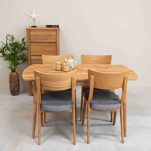 Roble.Store Mesa rectangular de comedor de madera maciza de roble 