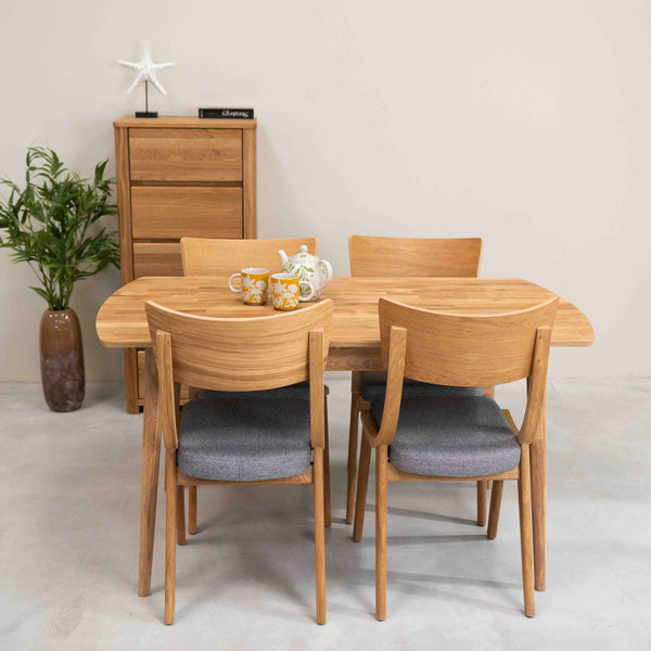 Roble.Store Mesa rectangular de comedor de madera maciza de roble 