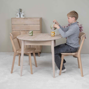 NordicStory Mesa de comedor redonda y extensible de madera maciza de roble Escandi 3 Roble.Store