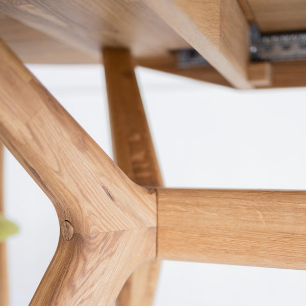 NordicStory Mesa extensible de comedor de madera maciza de roble 