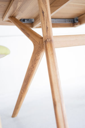 NordicStory Mesa extensible de comedor de madera maciza de roble