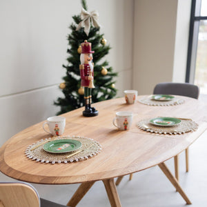NordicStory Mesa extensible de comedor de madera maciza de roble Carmen