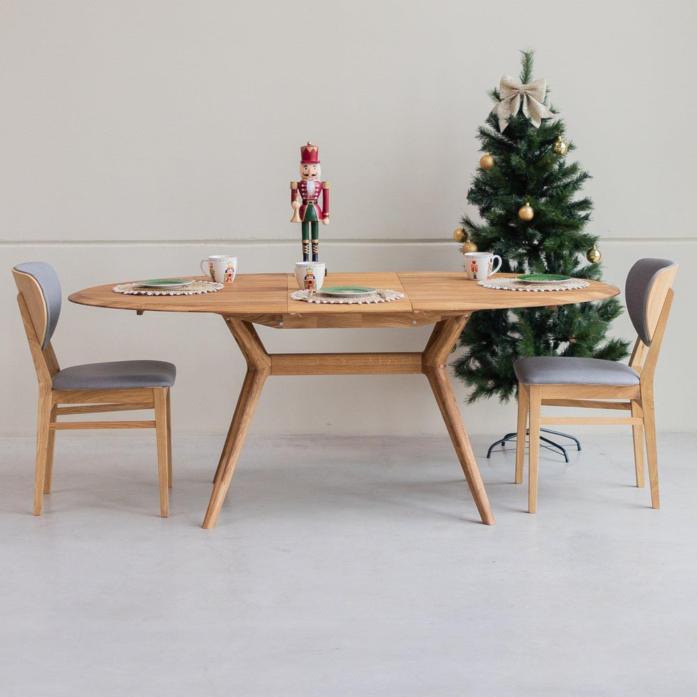 NordicStory Mesa extensible de comedor de madera maciza de roble Carmen