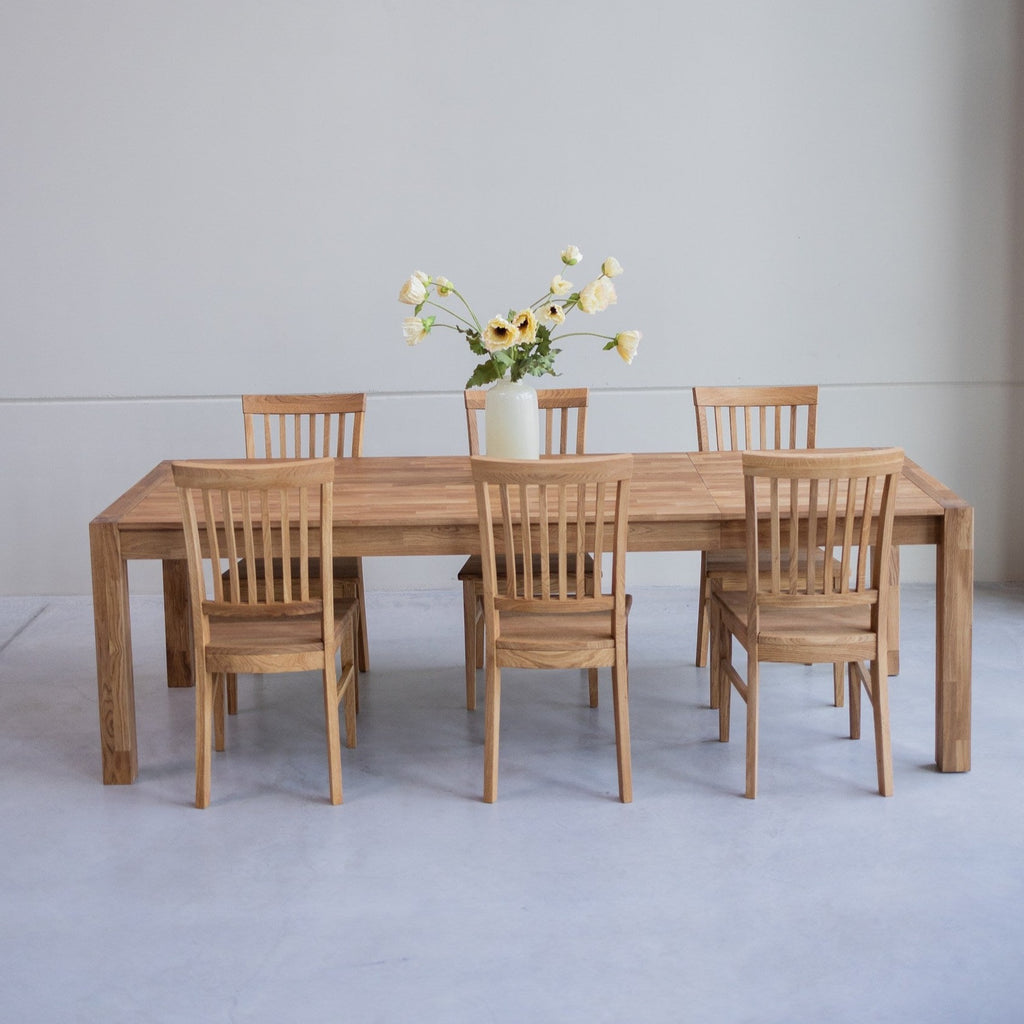 Mesa De Comedor De Madera Maciza De Roble Caucho | 90x90/55x74 Cm | Expandible, Ideal Para Cocina, Comedor O Espacio De Trabajo