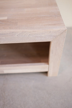 NordicStory Mueble de TV de madera maciza de roble