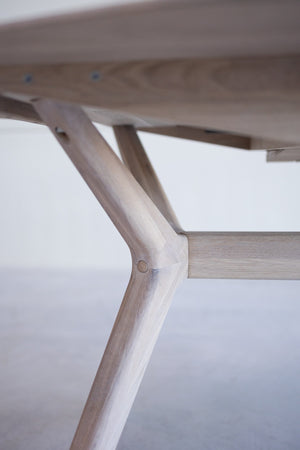 NordicStory Mesa extensible de comedor de madera maciza de roble Carmen