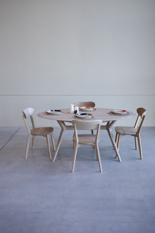 NordicStory Mesa extensible de comedor de madera maciza de roble Carmen