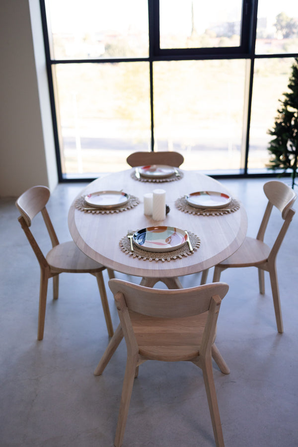 NordicStory Mesa extensible de comedor de madera maciza de roble Carmen