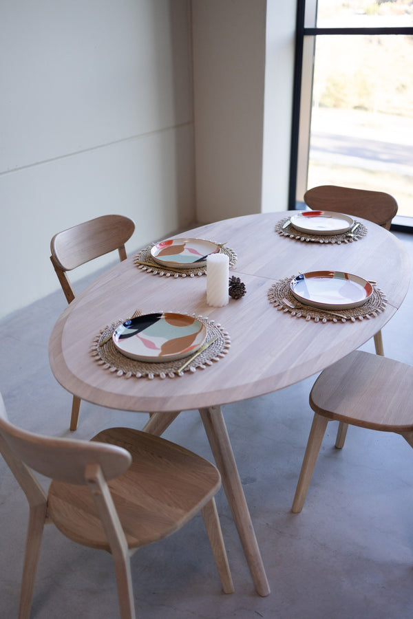 NordicStory Mesa extensible de comedor de madera maciza de roble Carmen