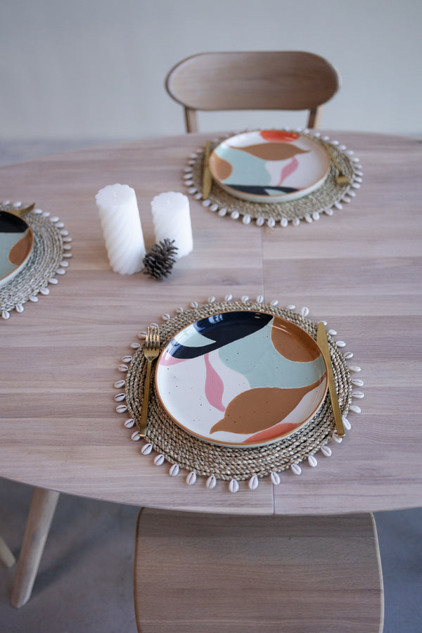 NordicStory Mesa extensible de comedor de madera maciza de roble Carmen