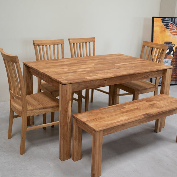 NordicStory Mesa de comedor de madera maciza de roble