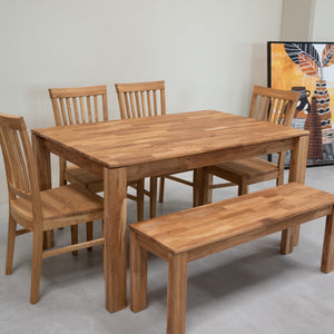 NordicStory Banco de madera maciza de roble Mauritz 4