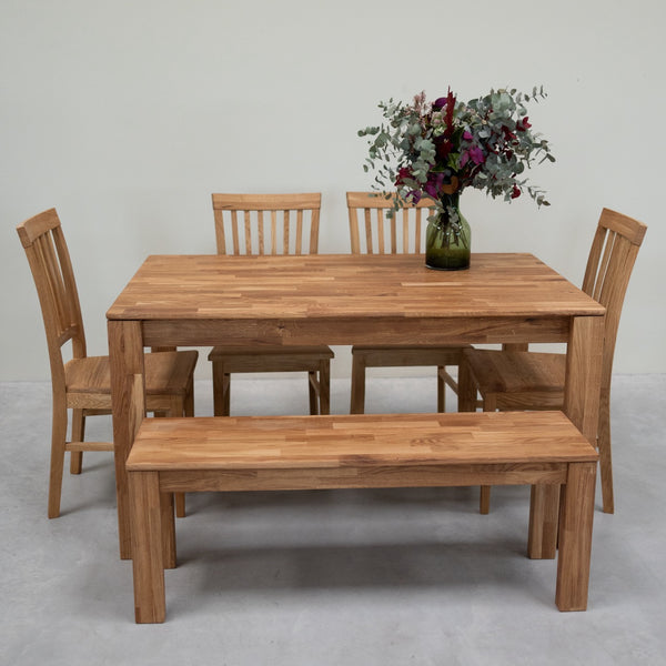 NordicStory Banco de madera maciza de roble Mauritz 4