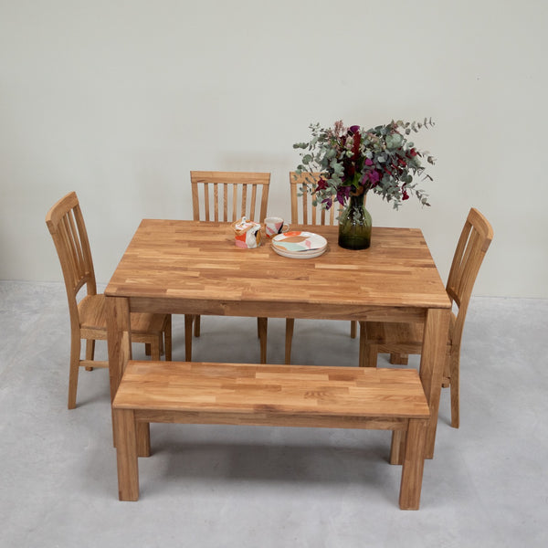 NordicStory Mesa de comedor de madera maciza de roble