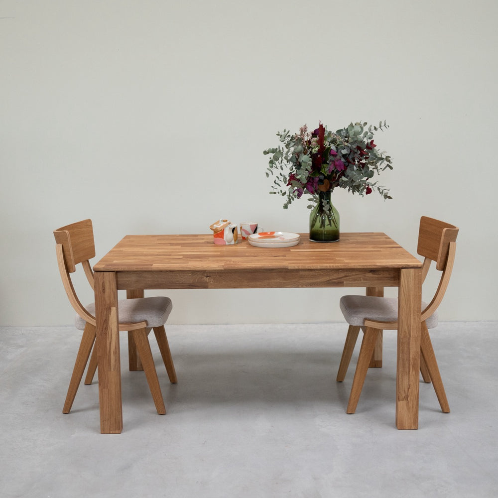 NordicStory Mesa de comedor de madera maciza de roble