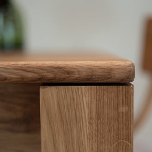 NordicStory Mesa de comedor de madera maciza de roble