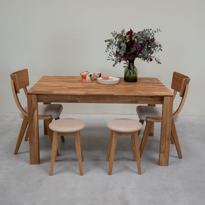 NordicStory Pack de 2 o 4 Taburetes de Comedor de Madera Maciza Diana, tapizado