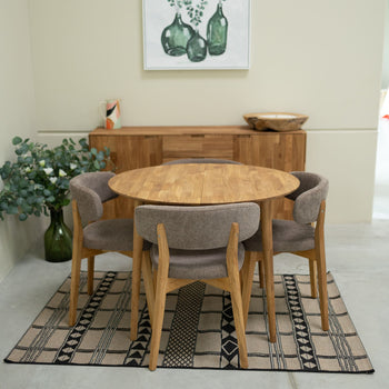 Veskor Pack de 2 o 4 Sillas de Comedor de Madera Maciza de Roble Claus, tapizado Gris o Marron Roble.Store