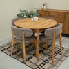 Mesa de comedor redonda y extensible de madera maciza de roble Escandi 6, 93-123 x 93 x 75 cm. | NordicStory