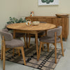 Mesa de comedor redonda y extensible de madera maciza de roble Escandi 6, 93-123 x 93 x 75 cm. | NordicStory