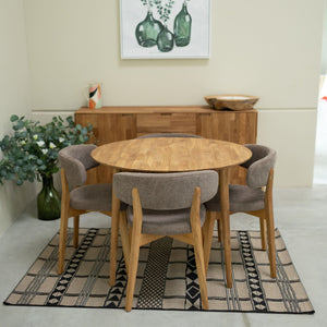 NordicStory Mesa de comedor redonda y extensible de madera maciza de roble Escandi 3 Roble.Store