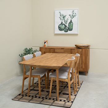 NordicStory Mesa de comedor rectangular y extensible de madera maciza de roble Escandi Roble.Store