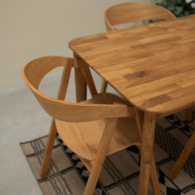 Veskor Pack de 2 o 4 Sillas de Comedor de Madera Maciza de Roble Knut Roble.Store
