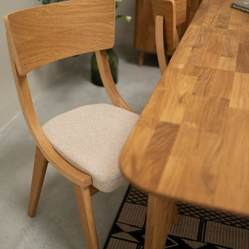 Veskor Pack de 2 o 4 Sillas de Comedor de Madera Maciza de Roble Lucas, tapizado Gris o Beige Roble.Store