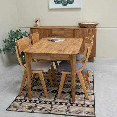 Veskor Pack de 2 o 4 Sillas de Comedor de Madera Maciza de Roble Lucas, tapizado Gris o Beige Roble.Store