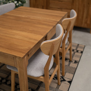 Veskor Pack de 2 o 4 Sillas de Comedor de Madera Maciza de Roble Maxwell, tapizado en Gris Roble.Store
