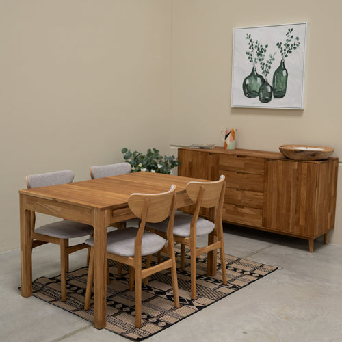 NordicStory Mesa extensible de comedor de madera maciza de roble Marsi Roble.Store