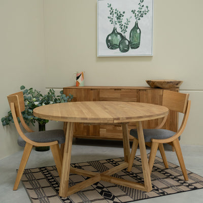 NordicStory Mesa extensible de comedor de madera maciza de roble sostenible Roble.Store