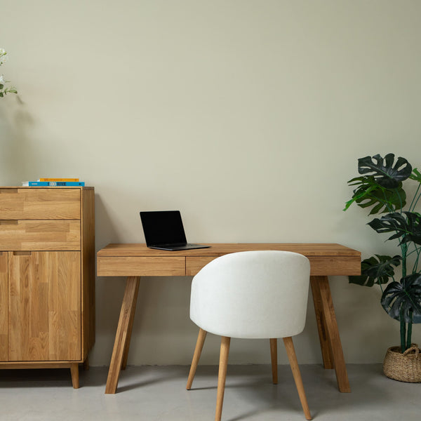 NordicStory Mesa escritorio de madera maciza de roble Einstein I 140 x 55 x 76 cm.