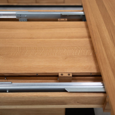 NordicStory Mesa de comedor extensible de madera maciza roble Bremen, 160-250 x 90 x 75 cm.