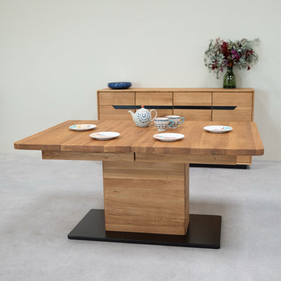 NordicStory Mesa de comedor extensible de madera maciza roble Bremen, 160-250 x 90 x 75 cm.