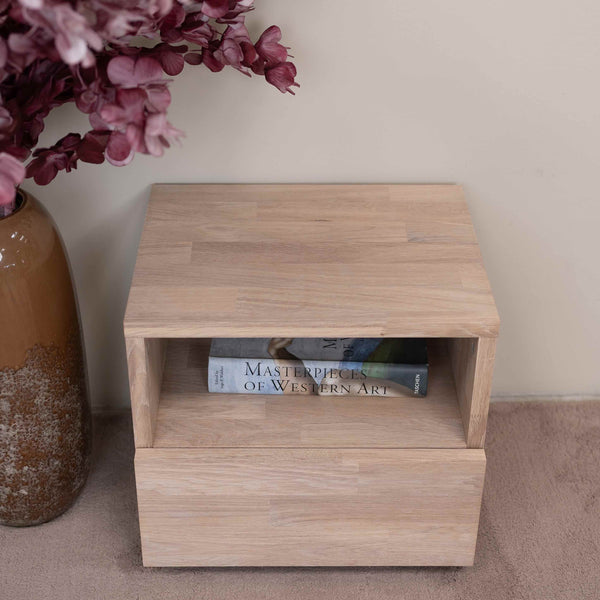 Roble.Store Mesita de noche de madera maciza de roble
