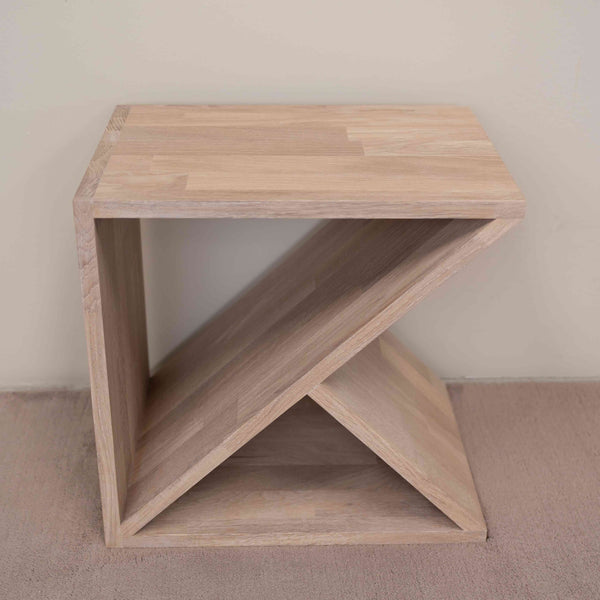 Mesa auxiliar, mesita de noche de madera maciza de roble Denmark