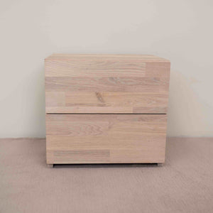 NordicStory Mesita de noche de madera maciza de roble sostenible
