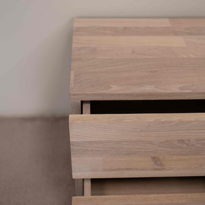 NordicStory Mesita de noche de madera maciza de roble sostenible