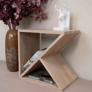 Mesa auxiliar, mesita de noche de madera maciza de roble Denmark