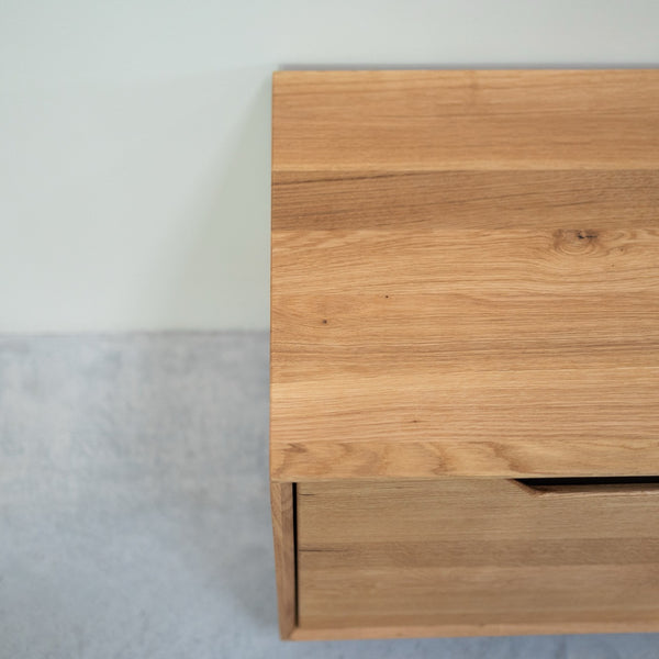 NordicStory Mueble de TV de madera maciza roble Bremen, 160 x 42 x 50 cm.