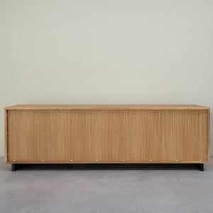NordicStory Mueble de TV de madera maciza roble Bremen, 160 x 42 x 50 cm.