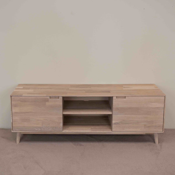 NordicStory Mueble de TV de madera maciza de roble sostenible