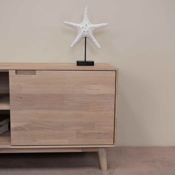 NordicStory Mueble de TV de madera maciza de roble sostenible