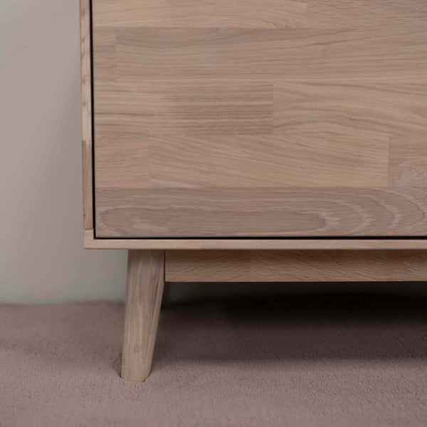 NordicStory Mueble de TV de madera maciza de roble sostenible