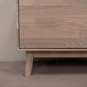 NordicStory Mueble de TV de madera maciza de roble sostenible