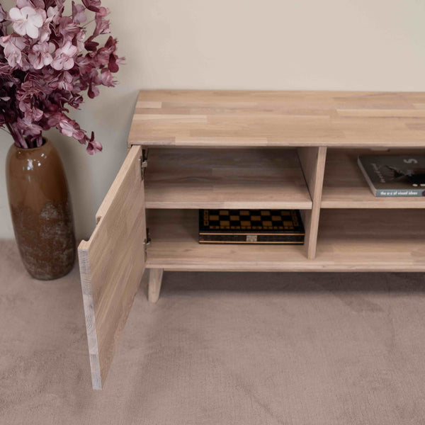 NordicStory Mueble de TV de madera maciza de roble sostenible