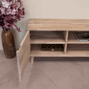 NordicStory Mueble de TV de madera maciza de roble sostenible