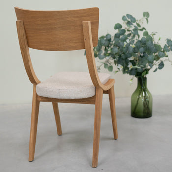 VESKOR Pack de 2 o 4 Sillas de Comedor de Madera Maciza de Roble Lucas, tapizado Gris o Beige